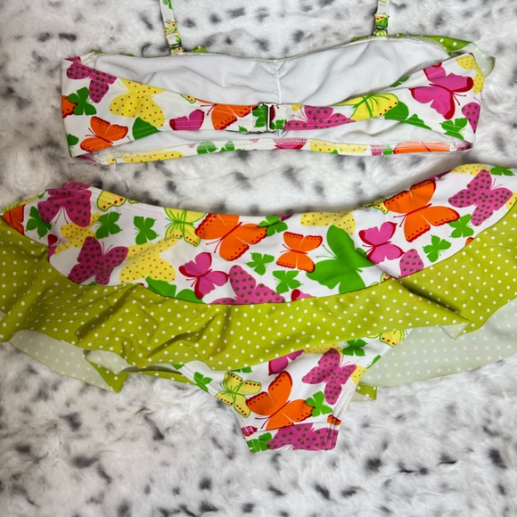 Dkr & co bathing suit 2 piece bikini top and bottom skirt style adjustable top - Picture 9 of 9